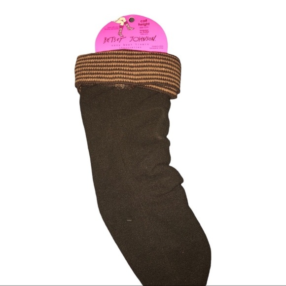 Betsey Johnson gray knitted knee hi fleece boot liner feet boot warmers - Picture 5 of 12